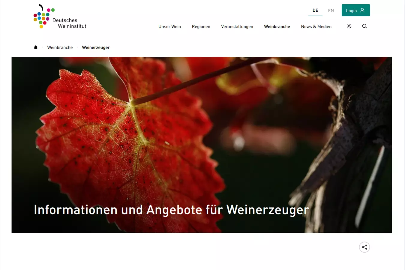 Das Deutsche Weininstitut (DWI) hat seine Webseiten deutscheweine.de und winesofgermany.com sowie die Datenbank technisch erneuert und inhaltlich neu strukturiert.